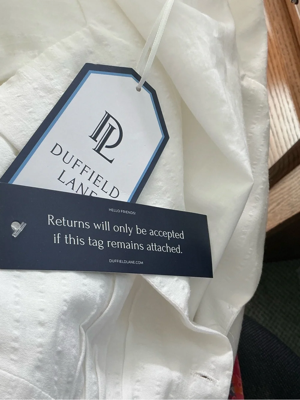 Duffield Lane Sleeveless White Button-Front Cotton Dress